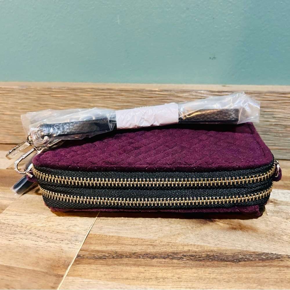 Vera Bradley Quilted Crossbody Wallet – Wine / Plum Purple - Picture 4 of 4